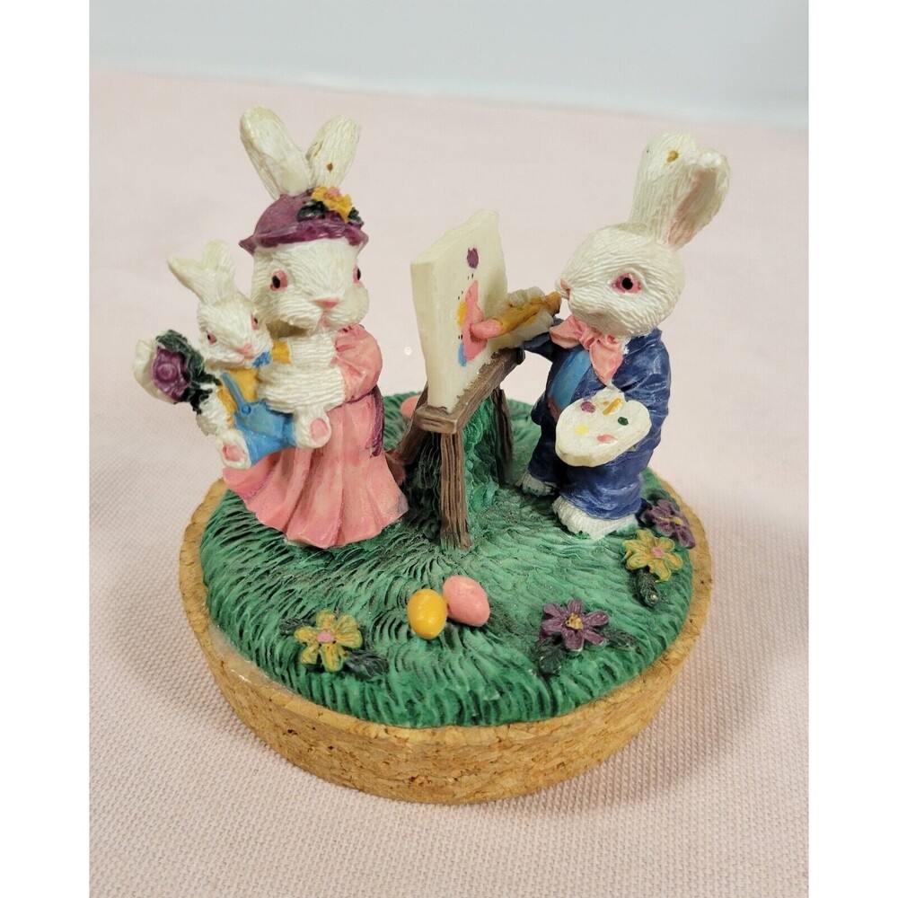Resin Candle Topper Bunny Rabbits Rabbit painting portrait - Picture 10 of 12